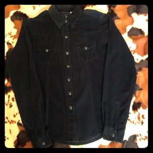 Wrangler 20X Black Corduroy button up shirt